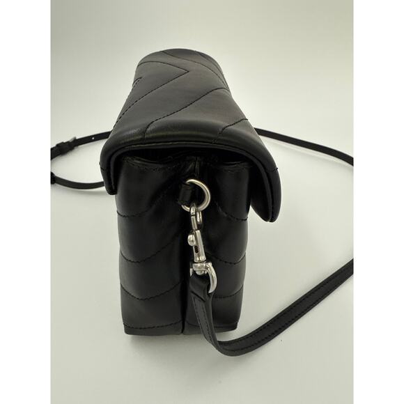 Saint Laurent YSL Black Quilted Leather Crossbody Bag – Silver Hardware - Picture 4 of 6